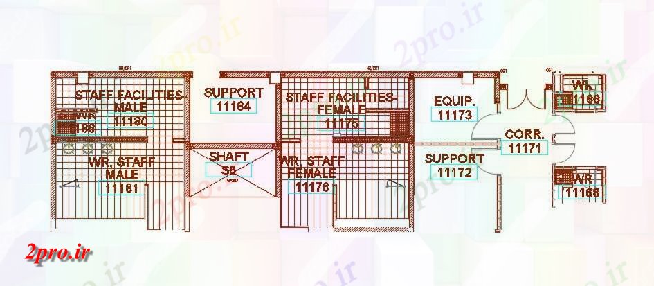 دانلود نقشه اداری ، دفتر کار ، تجاری 7×25 متر (کد31395)