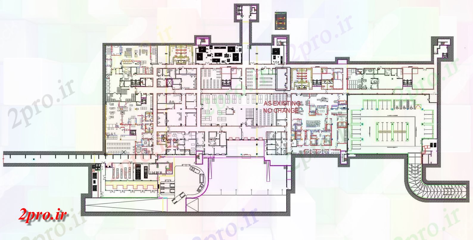 دانلود نقشه نقشه ساختمان تجاری اداری 12×20 متر (کد31619)