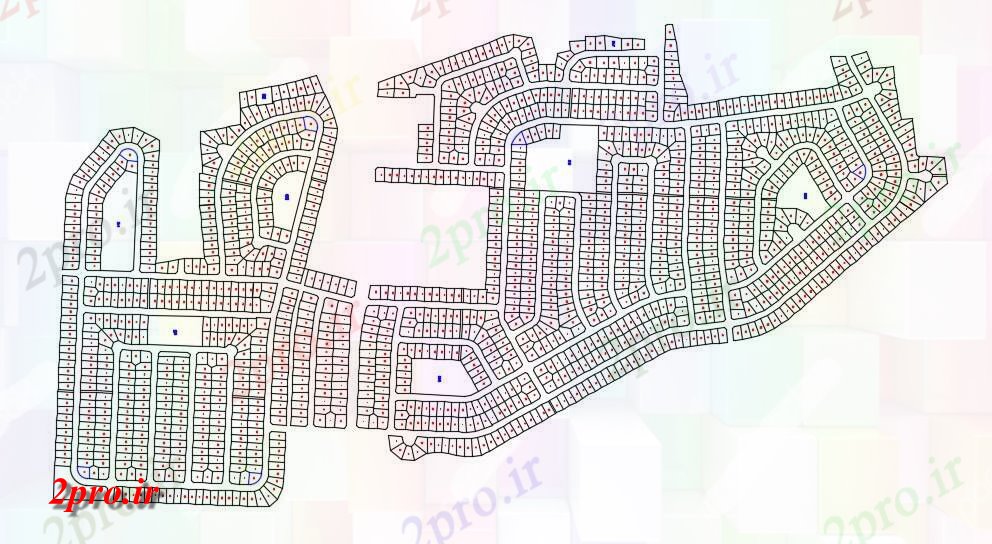دانلود نقشه سایت پلان ، شهرک ، بلوک بندی ، طراحی سایت   (کد31829)