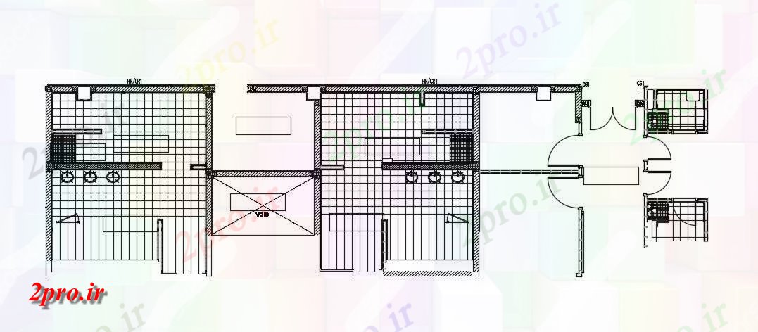 دانلود نقشه طراحی مسکونی 8×26 متر (کد31992)