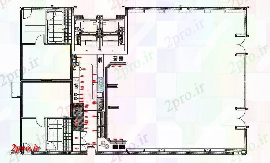 دانلود نقشه طراحی ساختمان های صنعتی 16×24 متر (کد31994)