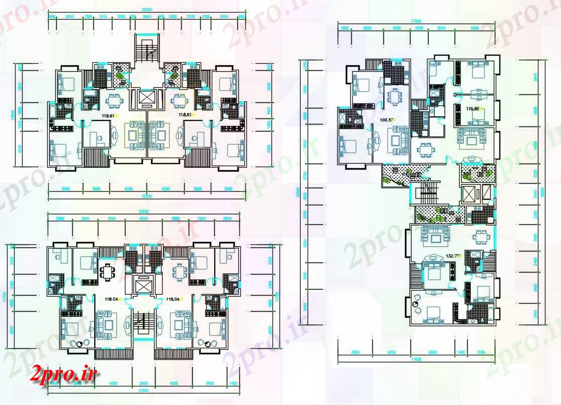 دانلود نقشه مسکونی ، ویلا ، دوبلکس ، اپارتمان 17×29 متر 17 در 30 متر (کد32010)