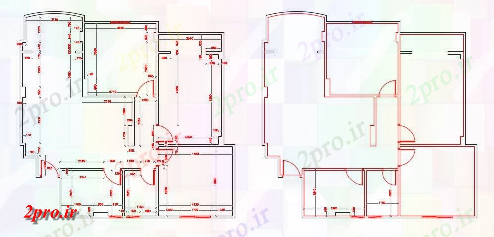 دانلود نقشه مسکونی ، ویلا ، دوبلکس ، اپارتمان 11×11 متر (کد32074)