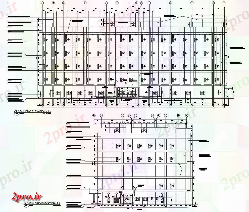 دانلود نقشه ستون گذاری ساختمان تجاری ، اداری ، دفتر کار ، بازرگانی   (کد32118)