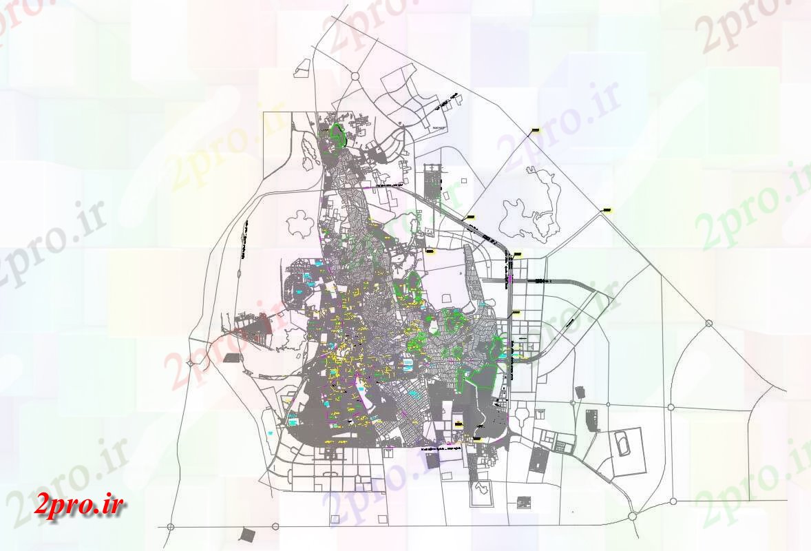 دانلود نقشه سایت پلان ، شهرک ، بلوک بندی ، طراحی سایت   (کد32191)