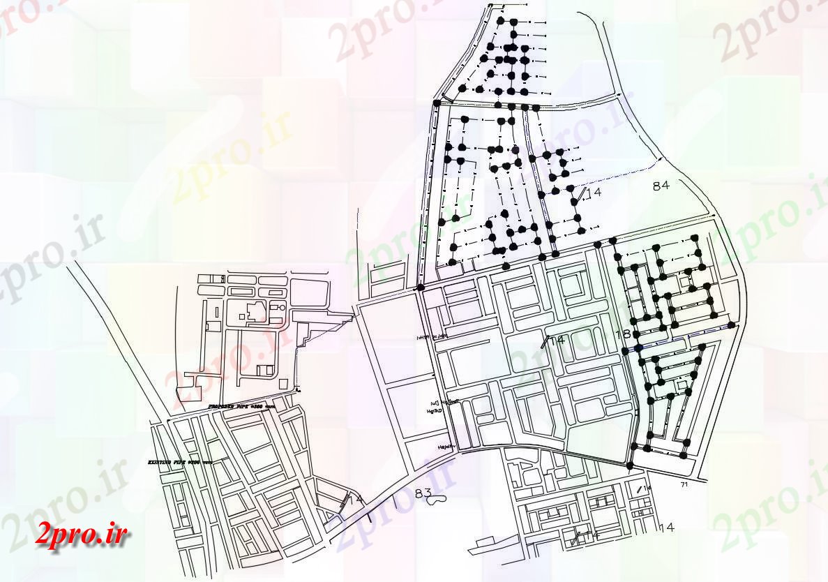 دانلود نقشه سایت پلان ، شهرک ، بلوک بندی ، طراحی سایت   (کد32213)