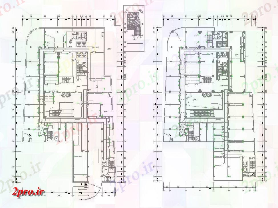 دانلود نقشه تجاری ، اداری ، دفتر کار 50×83 متر 36 در 78 متر (کد32299)