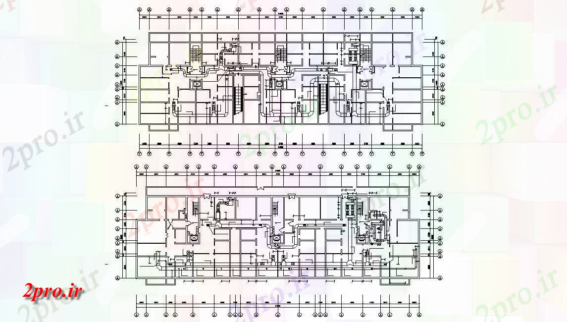 دانلود نقشه مسکونی ، ویلا ، دوبلکس ، اپارتمان 18×64 متر (کد32347)