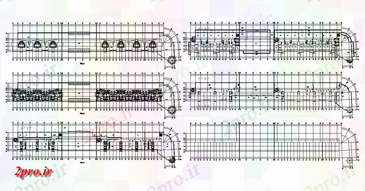 دانلود نقشه پلان مسکونی تجاری اداری5×42 متر (کد29934)