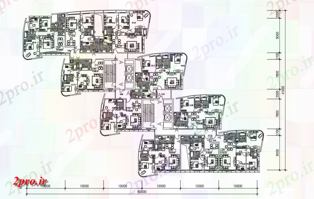 دانلود نقشه مسکونی  ، ویلایی ، آپارتمان 9×30 متر (کد32626)