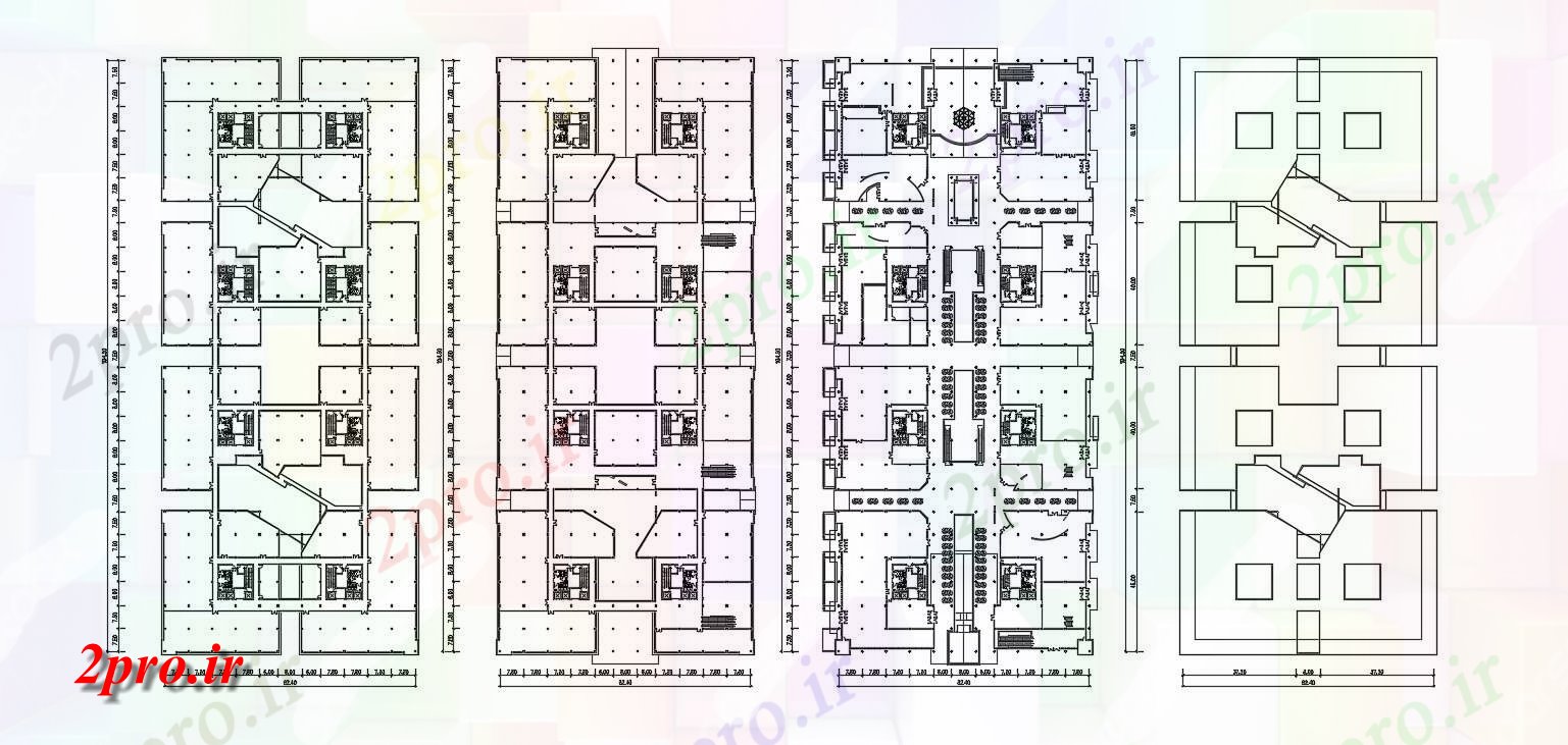 دانلود نقشه مسکونی ، ویلا ، دوبلکس ، اپارتمان 82×194 متر (کد32758)