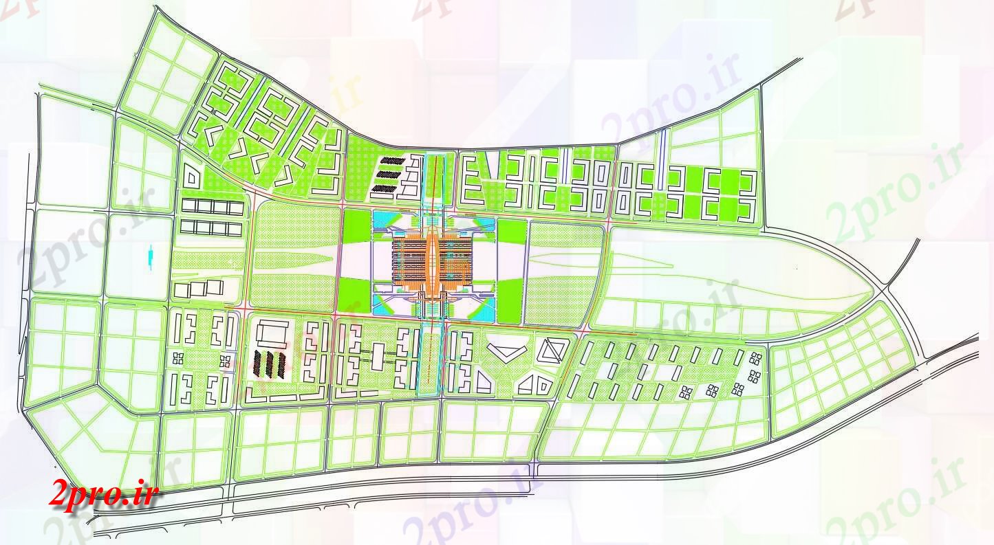 دانلود نقشه سایت پلان ، شهرک ، بلوک بندی ، طراحی سایت   (کد32781)