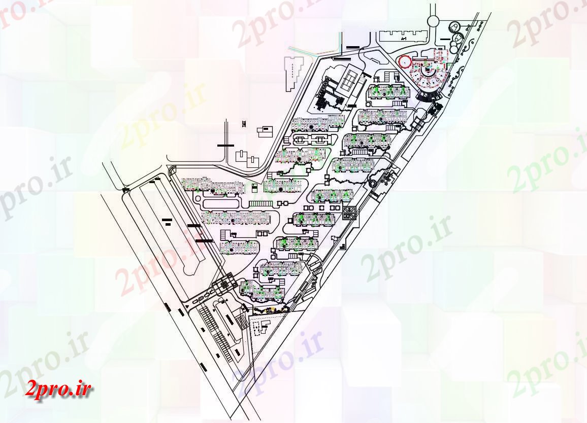 دانلود نقشه سایت پلان ، شهرک ، بلوک بندی ، طراحی سایت   (کد32855)