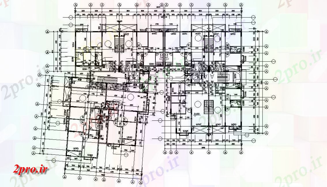 دانلود نقشه مسکونی ، ویلا ، دوبلکس ، اپارتمان 29×36 متر (کد32856)