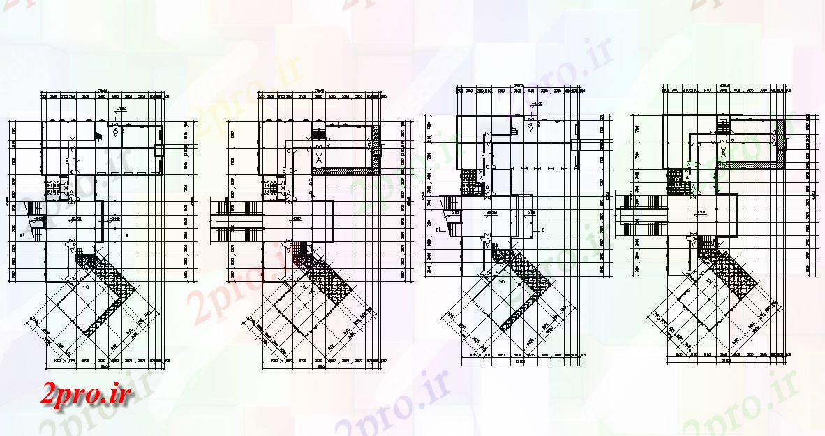 دانلود نقشه مسکونی  ، ویلایی ، آپارتمان 33×57 متر (کد32881)