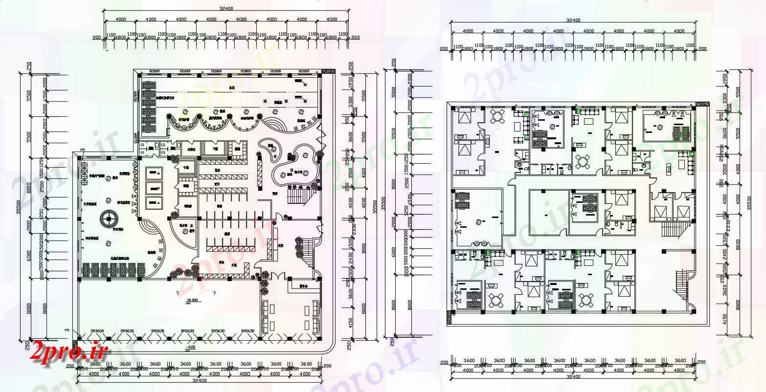 دانلود نقشه مسکونی  ، ویلایی ، آپارتمان 32×35 متر (کد32899)