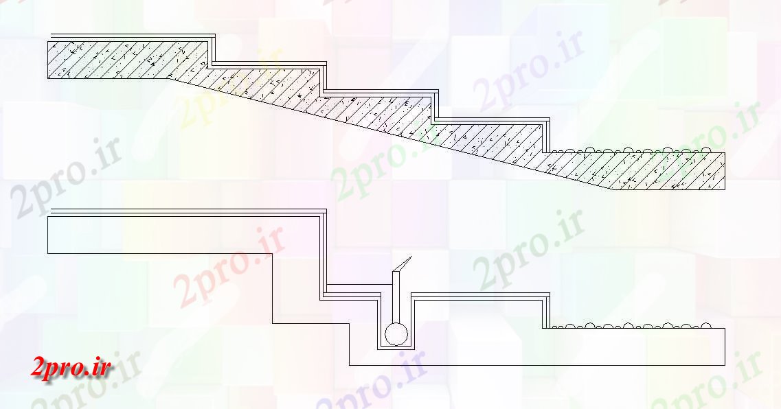 دانلود نقشه برش و جزئیات  راه پله  (کد32914)