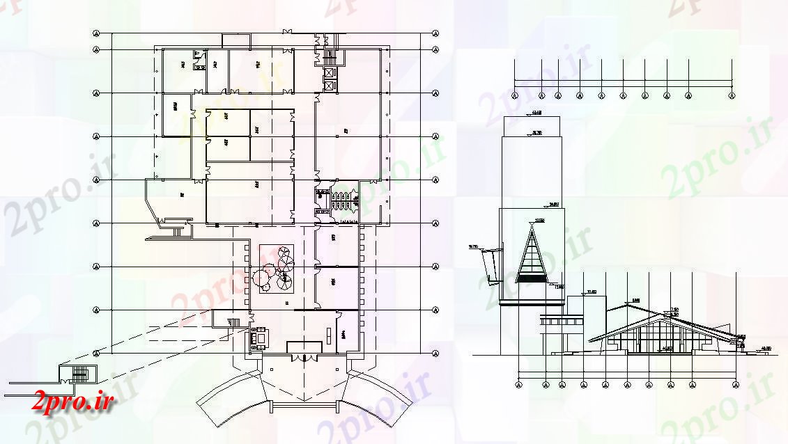 دانلود نقشه اتوکدی ساختمان تجاری طراحی طرح معماری (کد32990)