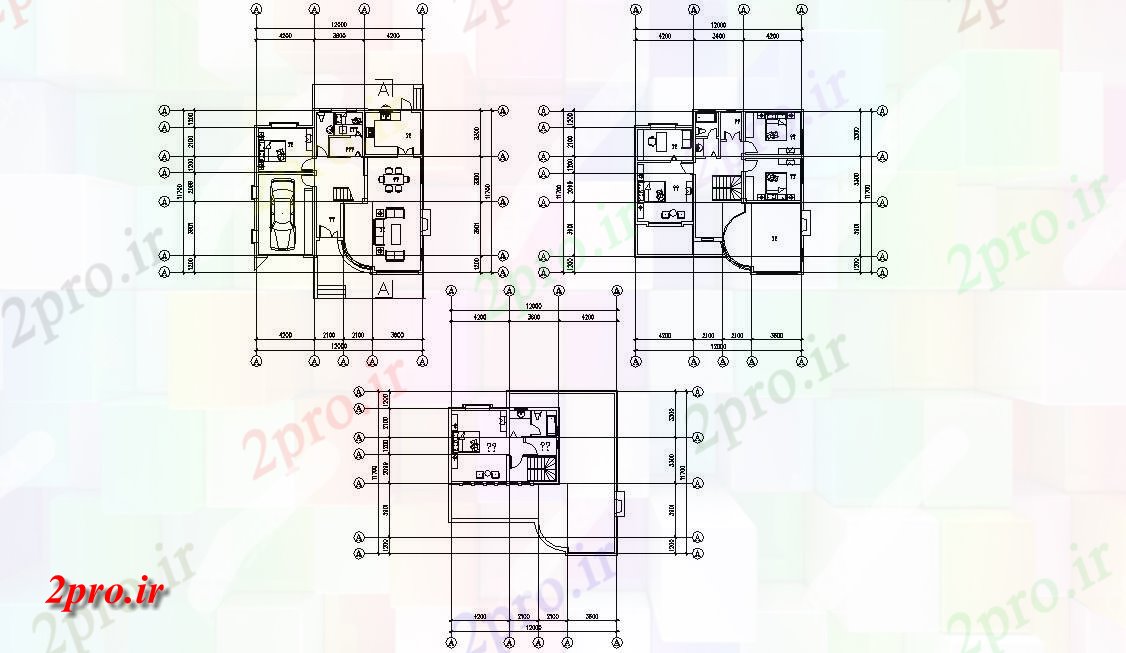 دانلود نقشه نما و برش ساختمان ، برج ، اپارتمان   (کد33058)