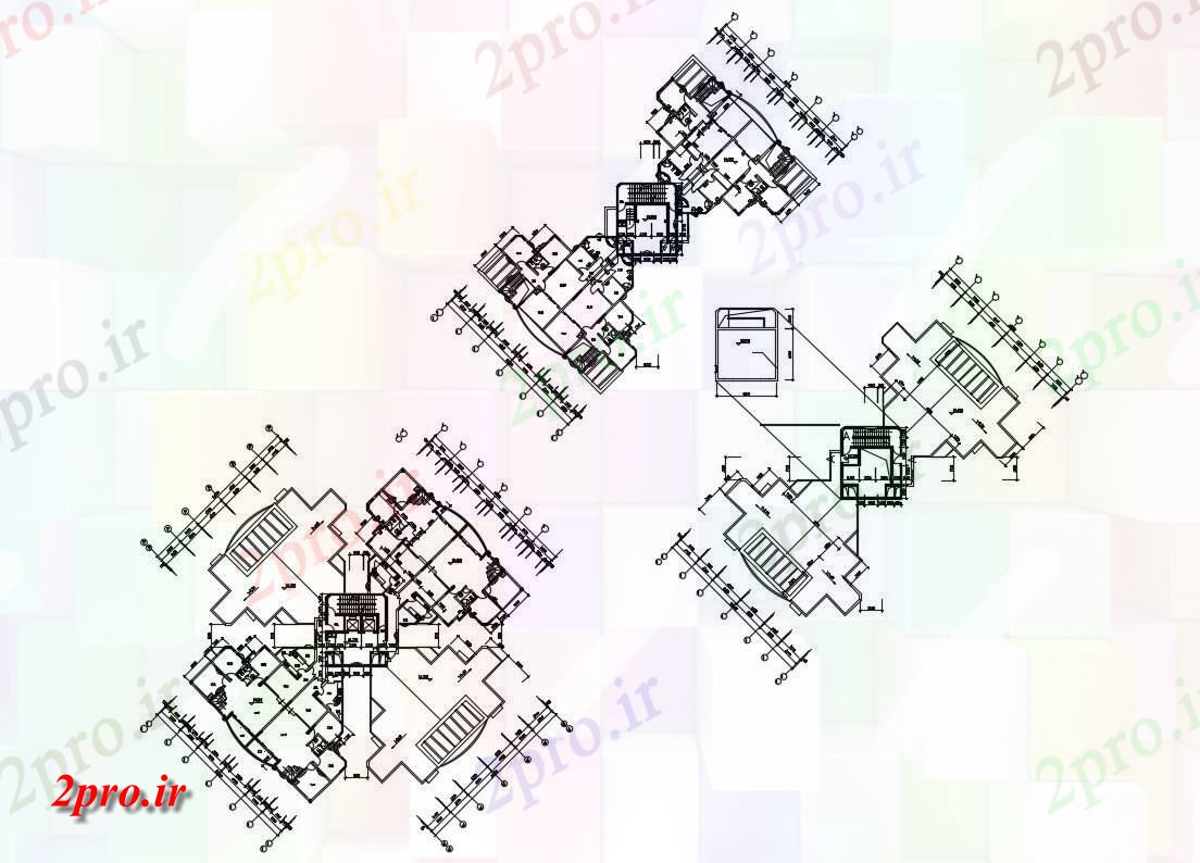 دانلود نقشه مسکونی ، ویلا ، دوبلکس ، اپارتمان 23×23 متر 22 در 23 متر (کد33063)