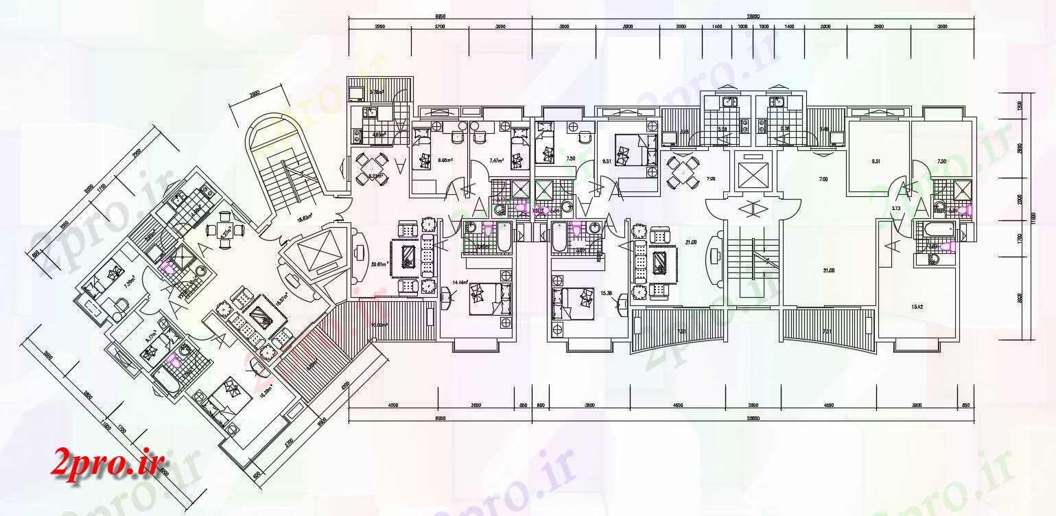 دانلود نقشه مسکونی ، ویلا ، دوبلکس ، اپارتمان   (کد33132)