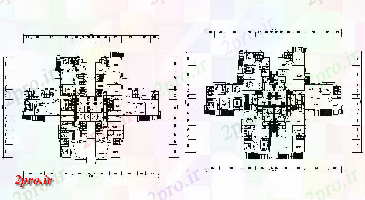 دانلود نقشه مسکونی ، ویلا ، دوبلکس ، اپارتمان 29×39 متر (کد33151)