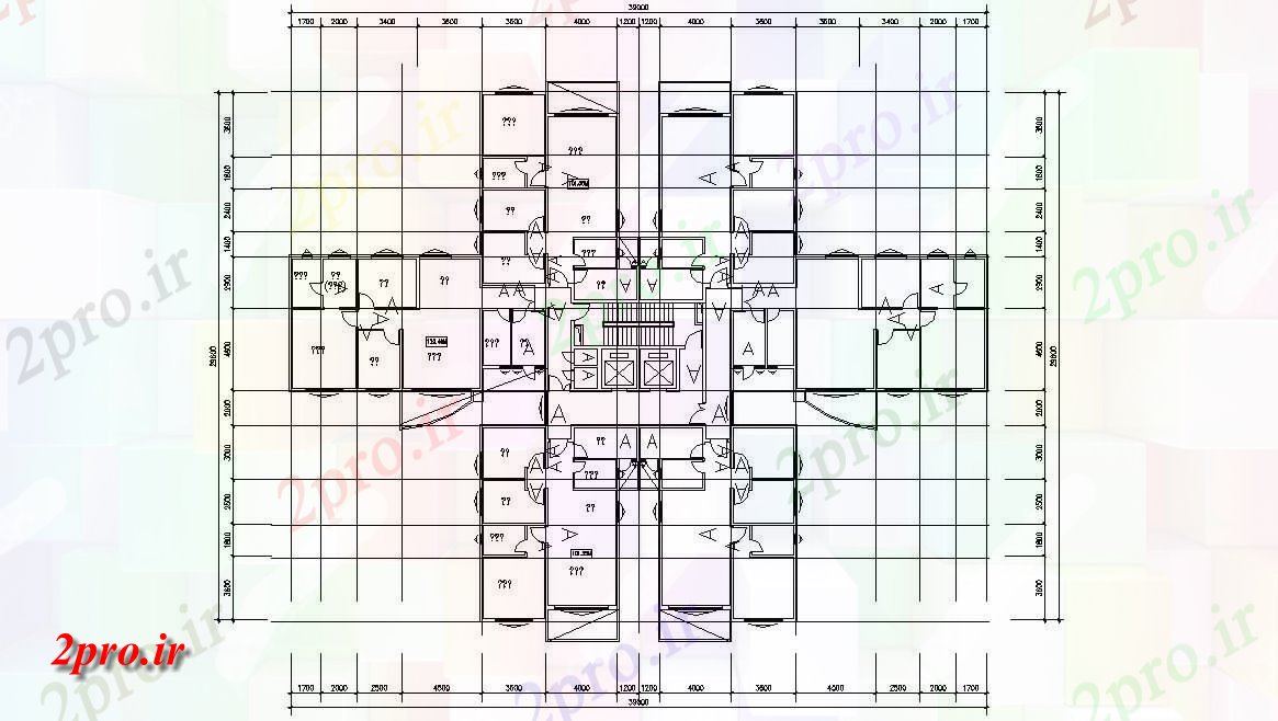 دانلود نقشه مسکونی ، ویلا ، دوبلکس ، اپارتمان 29×39 متر (کد33154)