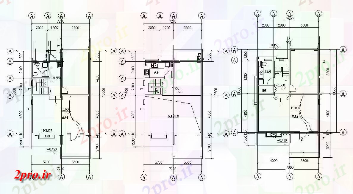 دانلود نقشه مسکونی ، ویلا ، دوبلکس ، اپارتمان   (کد33159)