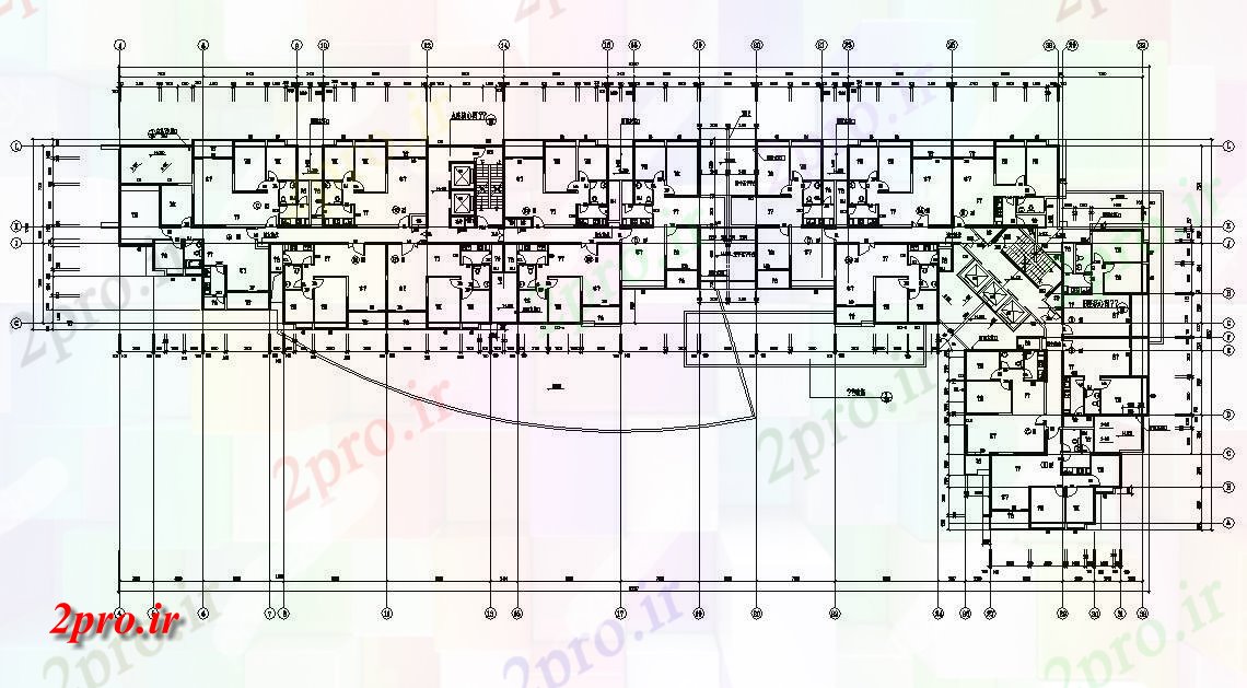 دانلود نقشه مسکونی ، ویلا ، دوبلکس ، اپارتمان 35×92 متر (کد33166)