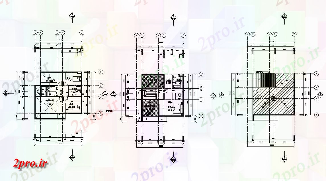 دانلود نقشه مسکونی ، ویلا ، دوبلکس ، اپارتمان 9×10 متر (کد33219)