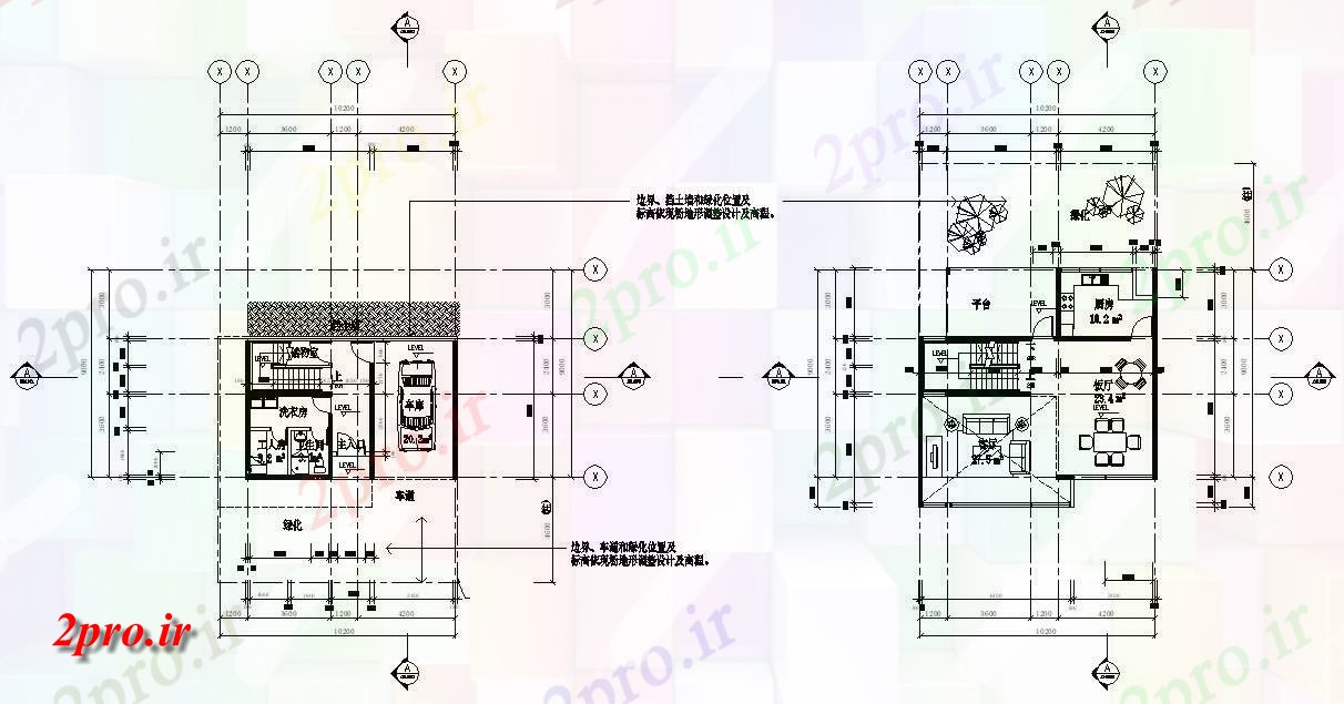 دانلود نقشه مسکونی ، ویلا ، دوبلکس ، اپارتمان 9×10 متر (کد33220)