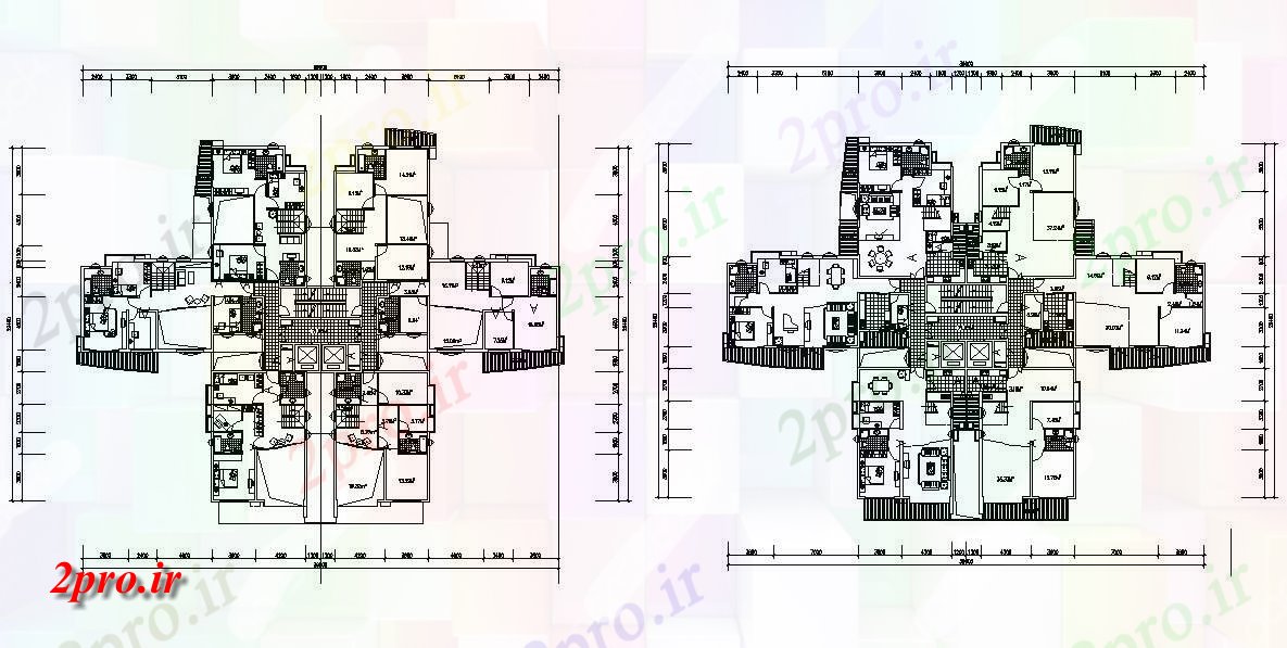 دانلود نقشه مسکونی ، ویلا ، دوبلکس ، اپارتمان 29×39 متر (کد33223)