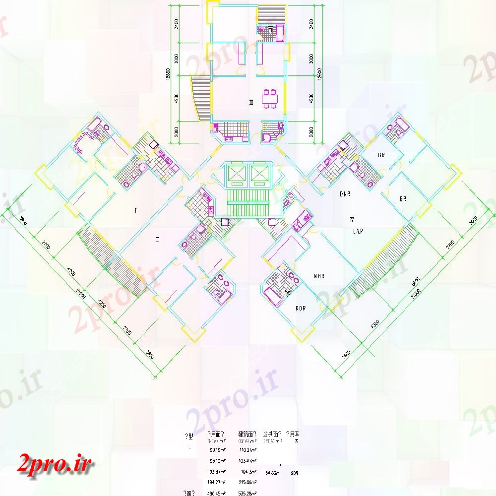 دانلود نقشه مسکونی ، ویلا ، دوبلکس ، اپارتمان 30×41 متر (کد33240)