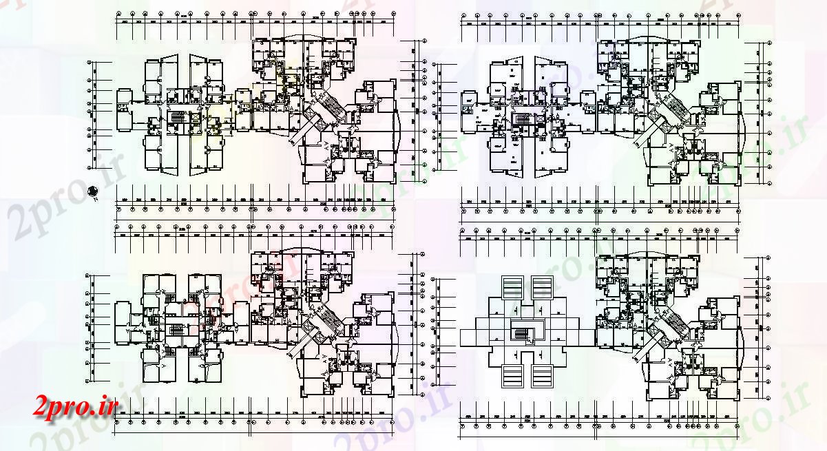 دانلود نقشه مسکونی ، ویلا ، دوبلکس ، اپارتمان 32×64 متر (کد33251)