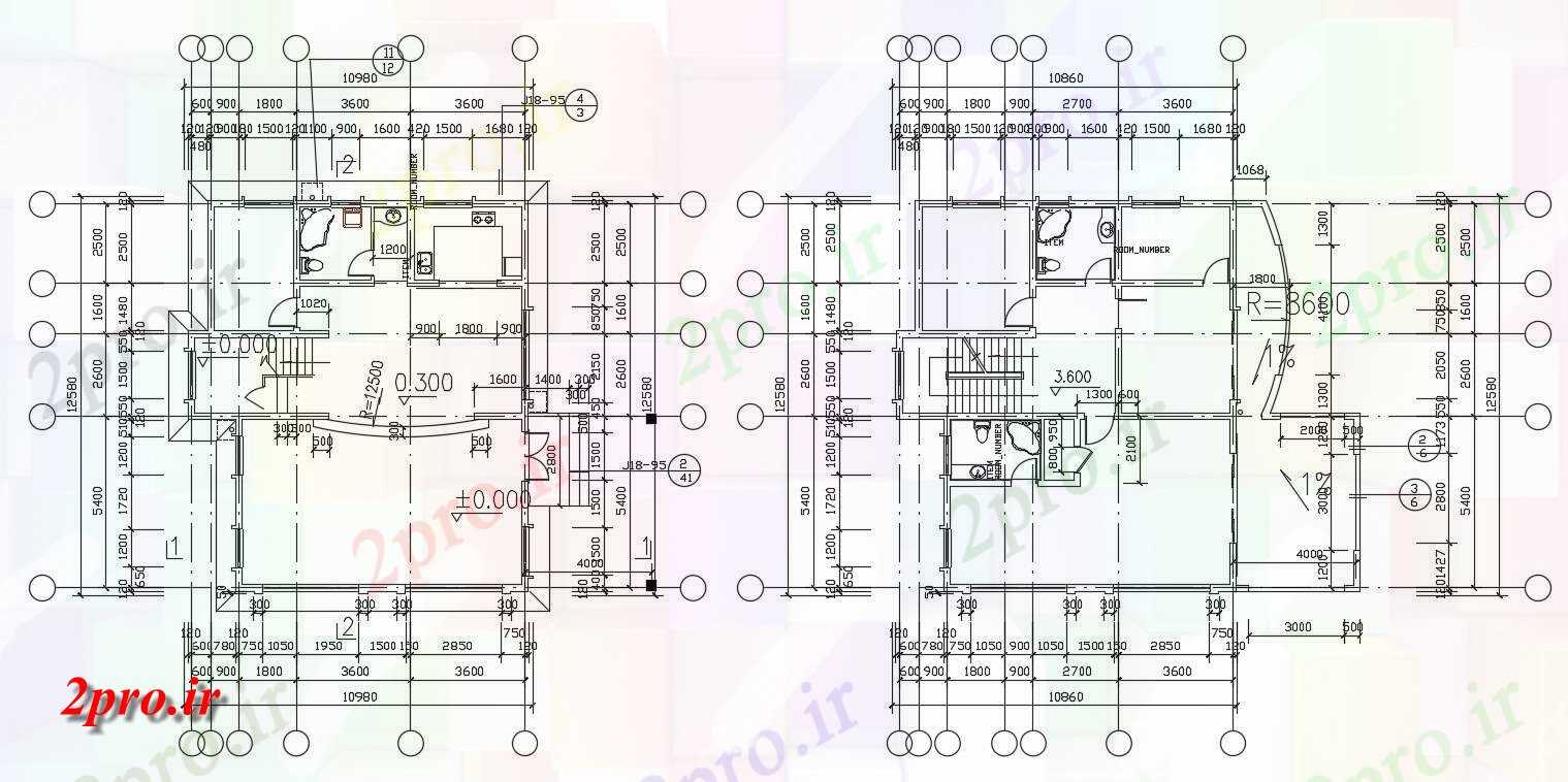 دانلود نقشه مسکونی ، ویلا ، دوبلکس ، اپارتمان 10×12 متر (کد33252)