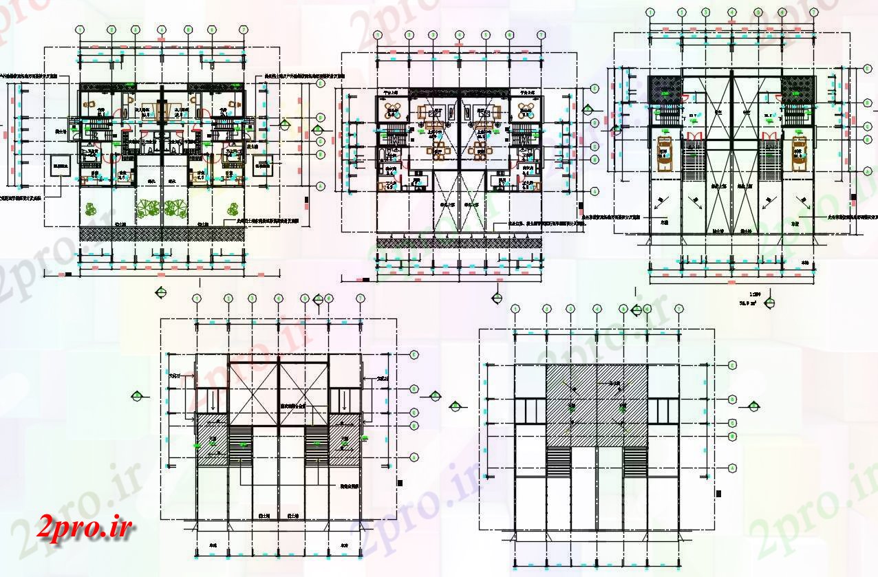 دانلود نقشه مسکونی ، ویلا ، دوبلکس ، اپارتمان 12×18 متر (کد33289)