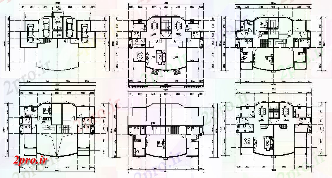 دانلود نقشه مسکونی ، ویلا ، دوبلکس ، اپارتمان 13×18 متر (کد33334)