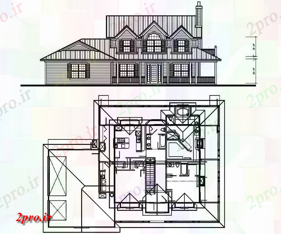 دانلود نقشه مسکونی ، ویلا ، دوبلکس ، اپارتمان 51×57 متر (کد33401)