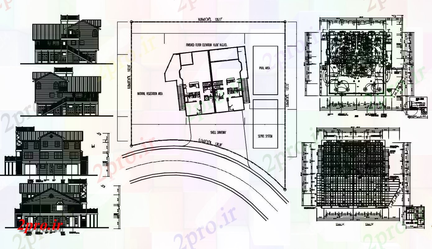 دانلود نقشه مسکونی ، ویلا ، دوبلکس ، اپارتمان 61×81 متر 62 در 83 متر (کد33405)