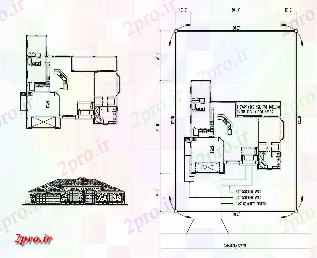 دانلود نقشه مسکونی ، ویلا ، دوبلکس ، اپارتمان 71×73 متر (کد33408)