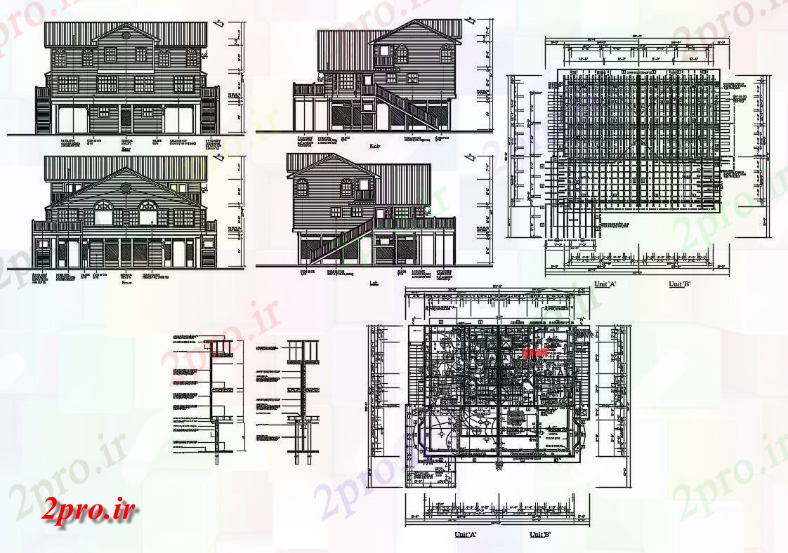 دانلود نقشه مسکونی ، ویلا ، دوبلکس ، اپارتمان 62×70 متر (کد33409)