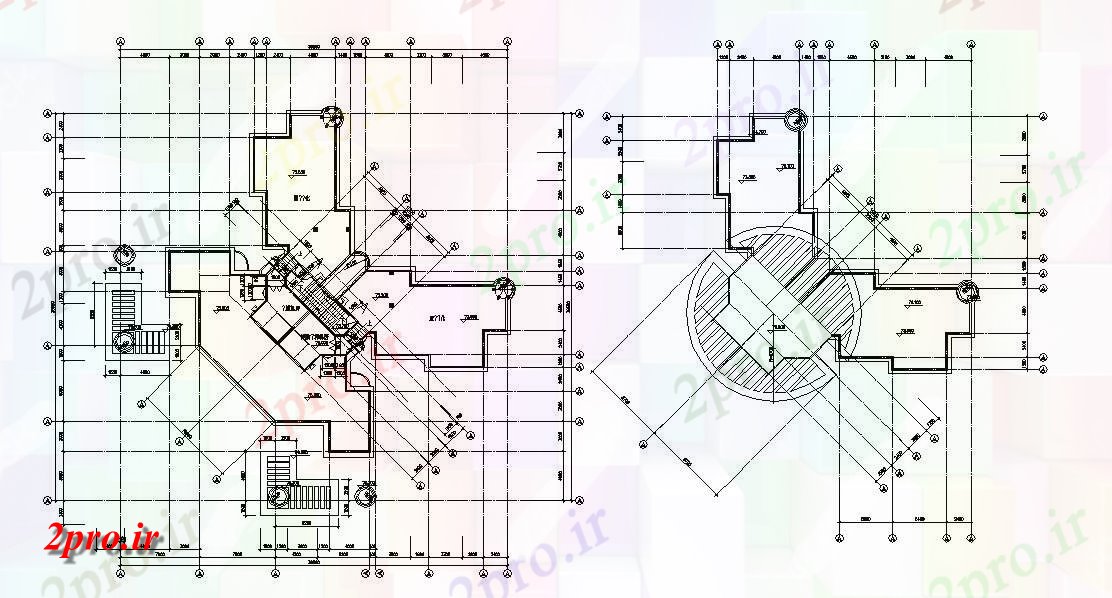 دانلود نقشه تجاری ، اداری ، دفتر کار ، مسکونی ، ویلا ، دوبلکس ، اپارتمان 38×38 متر (کد33430)