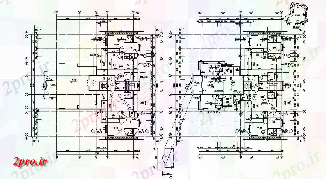 دانلود نقشه تجاری ، اداری ، دفتر کار 22×28 متر (کد33441)