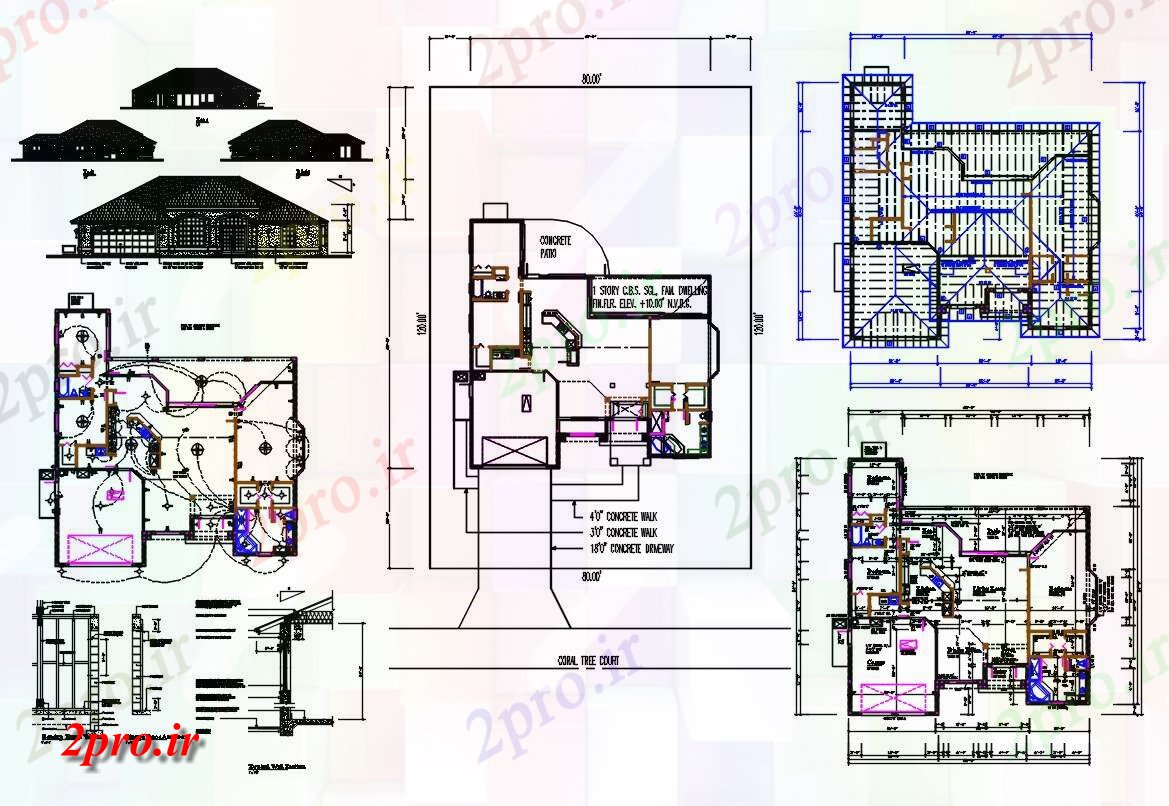 دانلود نقشه مسکونی ، ویلا ، دوبلکس ، اپارتمان 7×7 متر (کد33465)