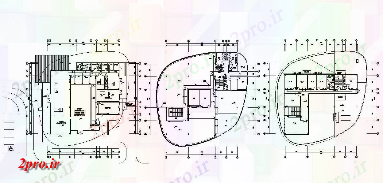 دانلود نقشه تجاری ، اداری ، دفتر کار 28×28 متر (کد33481)