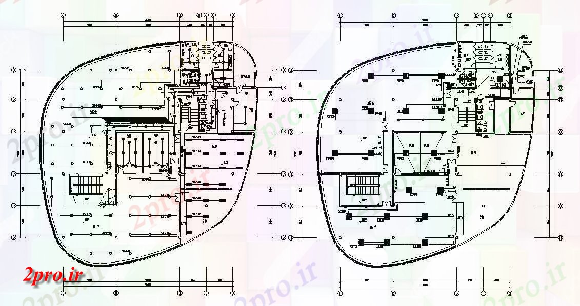 دانلود نقشه تجاری ، اداری ، دفتر کار 28×28 متر (کد33486)