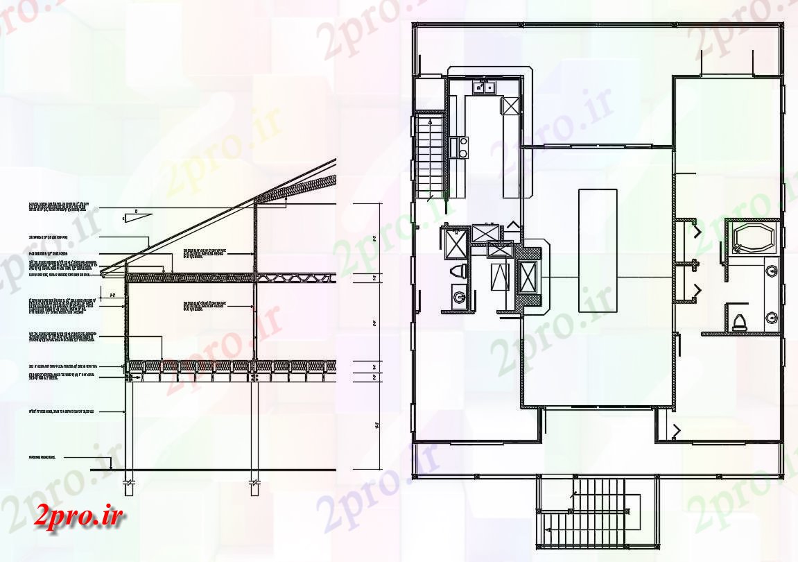 دانلود نقشه اتوکدی دانلود خانه طرح با بخش CAD نشیمن (کد33510)