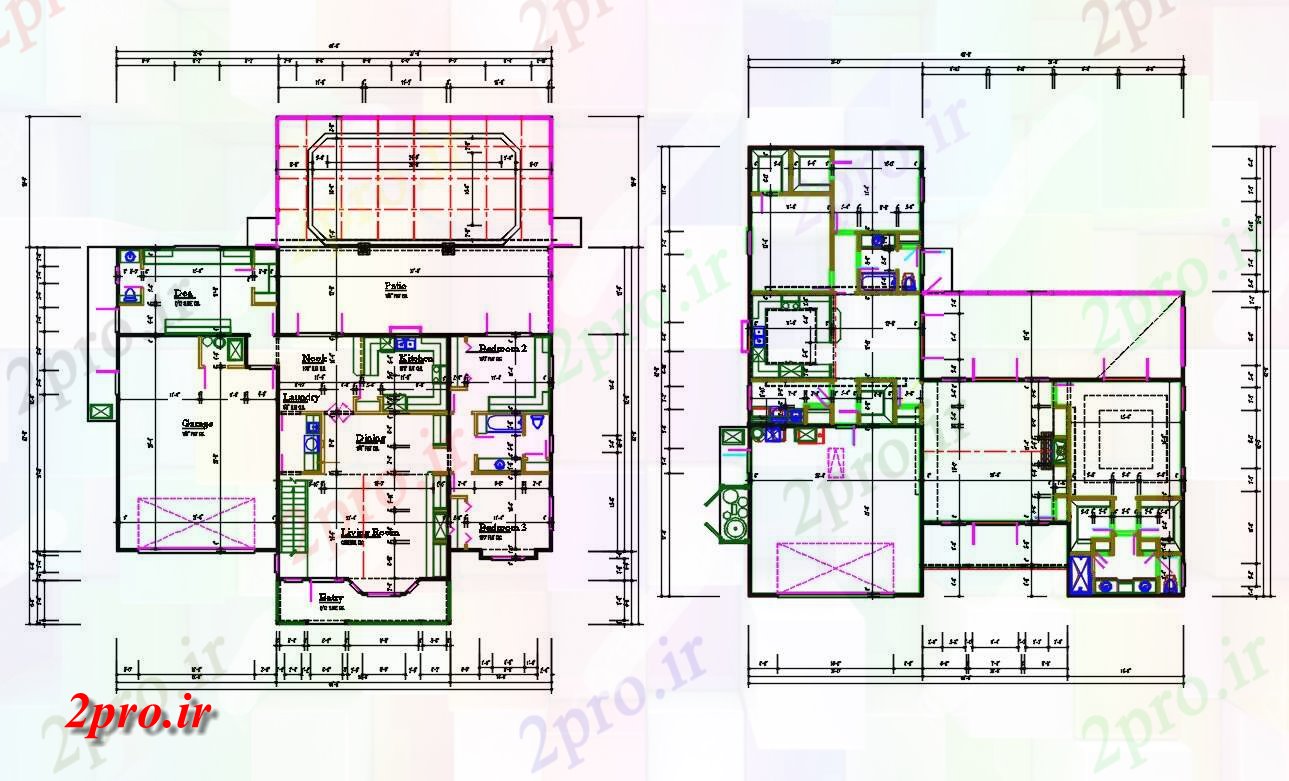 دانلود نقشه مسکونی  ، ویلایی ، آپارتمان 60×62 متر (کد33523)