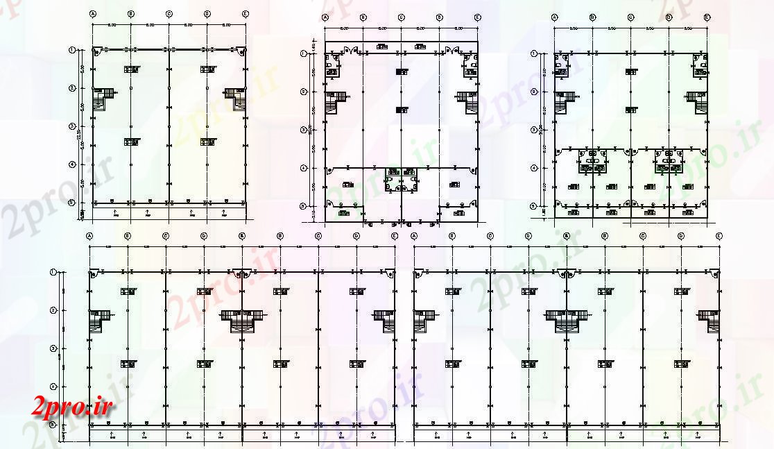 دانلود نقشه تجاری ، اداری ، دفتر کار 21×40 متر (کد33605)