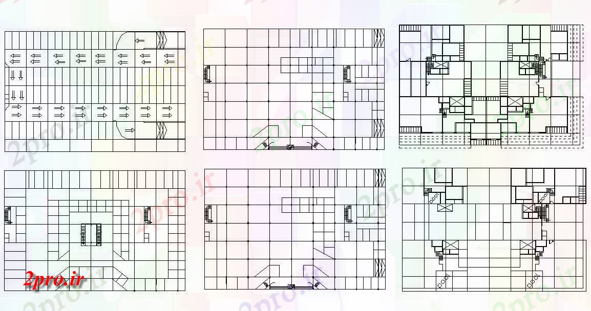 دانلود نقشه پلان پارکینگ 4×6 متر (کد33608)